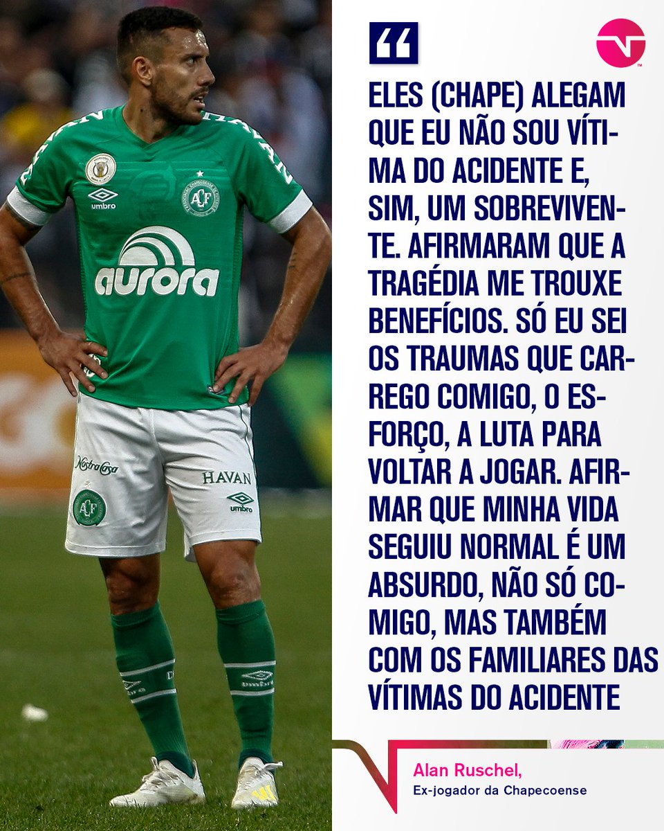 TNTSportsBR's tweet photo. Alan Ruschel fez um desabafo sobre uma dívida que cobra da Chapecoense. O clube, em sua defesa, afirmou que o jogador não foi vítima do acidente, e que isso o deu notoriedade! https://t.co/gD3XnVn3Q5