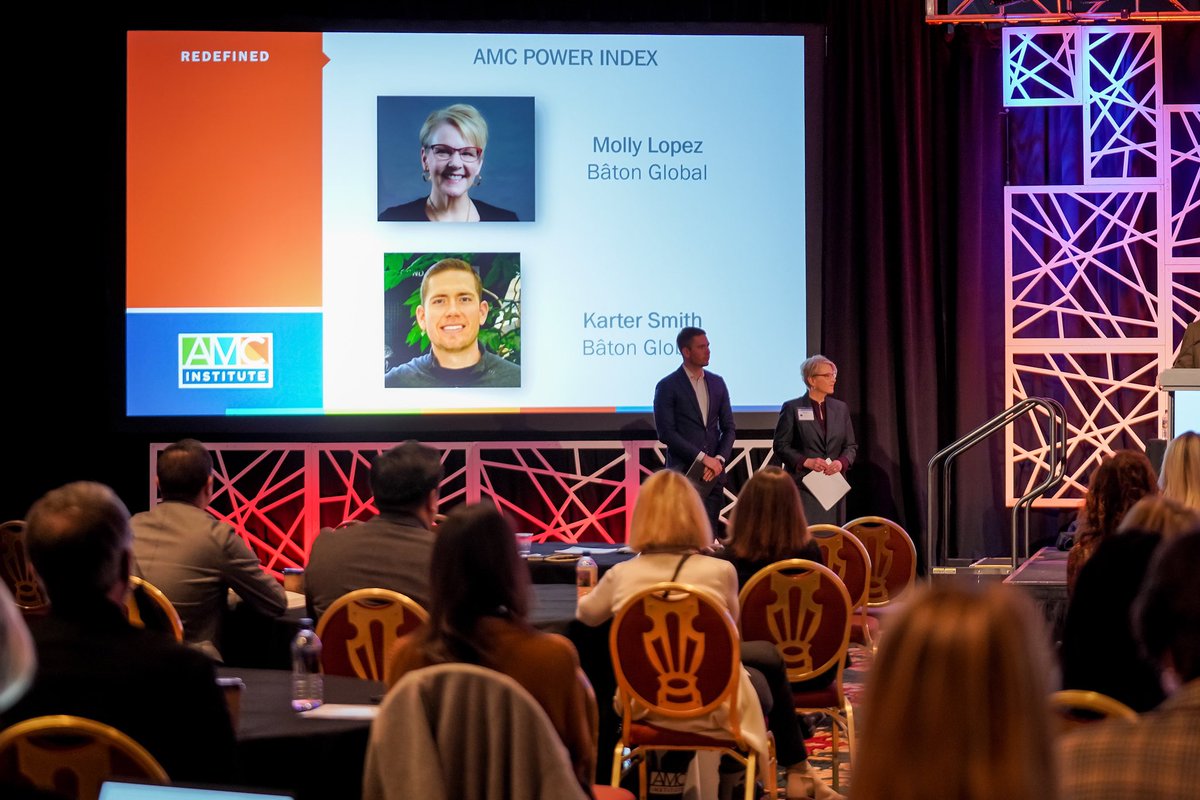 BatonGlobal's tweet photo. Last week, @molly_lopez & @Karter_Smith presented at the AMC Institute’s Annual Meeting on @BatonGlobal’s behalf. They introduced AMCI's AMC Power Index, a revolutionary tool collecting data that will deliver valuable insights for members and partners. #AMCIAM #Datadriveninsights https://t.co/7eyVP3LRHl