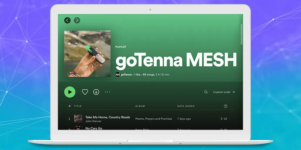 A curated #Spotify playlist for your next goTenna Mesh adventure 🎵 ✈️ 🏕️ 

Check it out here: buff.ly/3pdHSoY

What’re some of your favorite tunes?