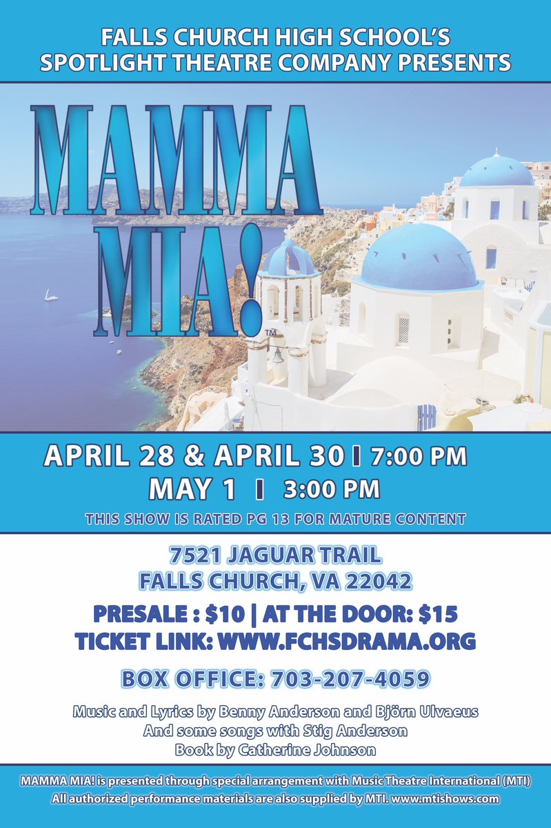 fctheater's tweet photo. Buy your tickets now for our upcoming spring production of Mamma Mia!

Ticket Link: https://t.co/Bkn9Ss6GL9 https://t.co/VG2TgpYLQa