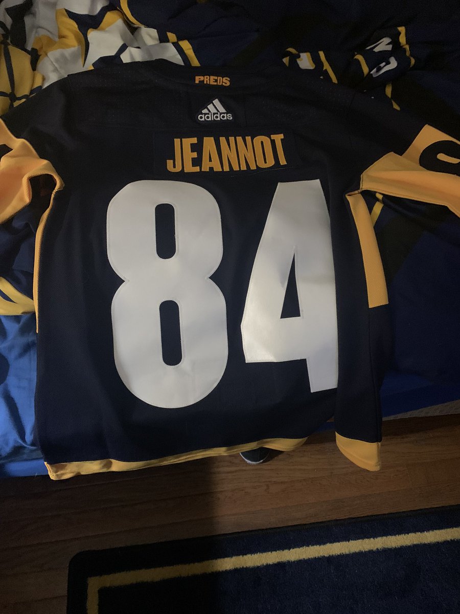 CaptDreg's tweet photo. I bought this Jeannot jersey on Fanatics only to realize it’s too small I need 52 not 42. It’s custom so I can’t return it. I’m willing to sell or trade if anyone is interested. https://t.co/AyAWRuOzPo