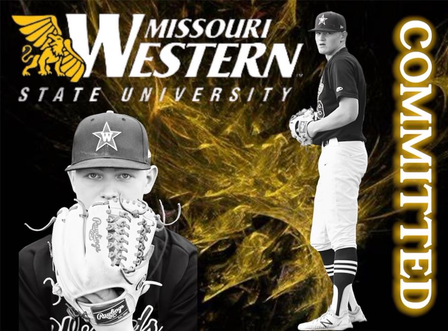 jackson_adam_9's tweet photo. I am blessed and honored to announce that I will be continuing my academic and athletic career at Missouri Western State University! This wouldn’t have been possible without the support from my family, coaches, and friends.#GriffUp @MWSUbaseball @W_H_S_Baseball @970Sun https://t.co/t697iYaXHS