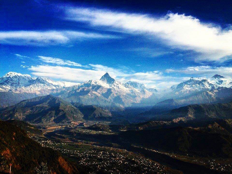 VIRadRashi's tweet photo. Throwback to this majestic view Annapurna Range as seen from Sarangkot, Kaski, Nepal #missinghome #visitnepal #Himalayas #Nepal #annapurna #mountainsarecalling #SaveThePlanet #glaciersaremelting #nepalisbeautiful https://t.co/By811p0ghL