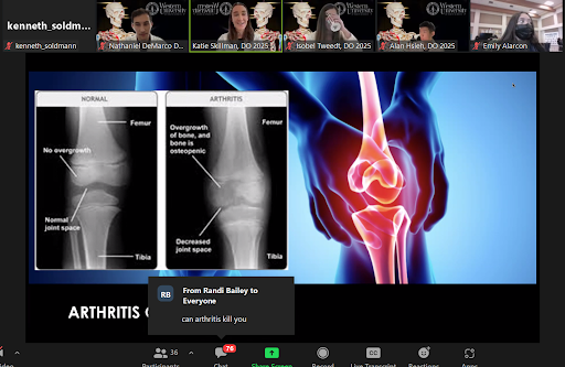 CjusdCte's tweet photo. On 2/23, The Hippocrates Circle Kaiser Permanente program consisted of Western University med students joining JBMS students virtually for Anatomy 101. Students engaged in movement activities, as well as a robust ongoing chat where JBMS students asked thoughtful questions. #CJUSD https://t.co/6HcObKhjTg