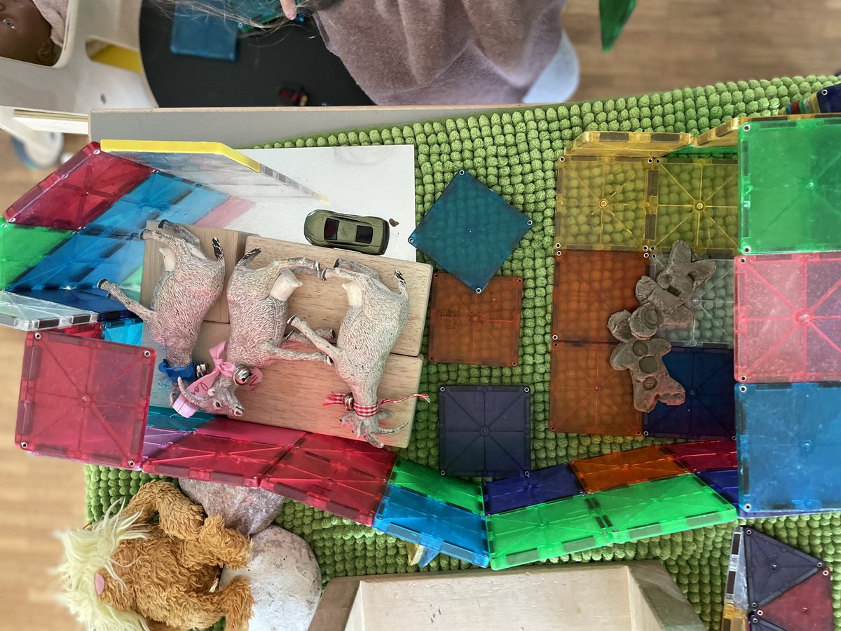 CisPreK's tweet photo. Pre-k A @CISDK retelling the story of the Three Billy Goats. As the children retell the story, engage with the props and play, the story changes, once the troll is gone the goats build a house filled with treasures #literacythroughplay #ibearlylearner https://t.co/uT0MKWcFXw