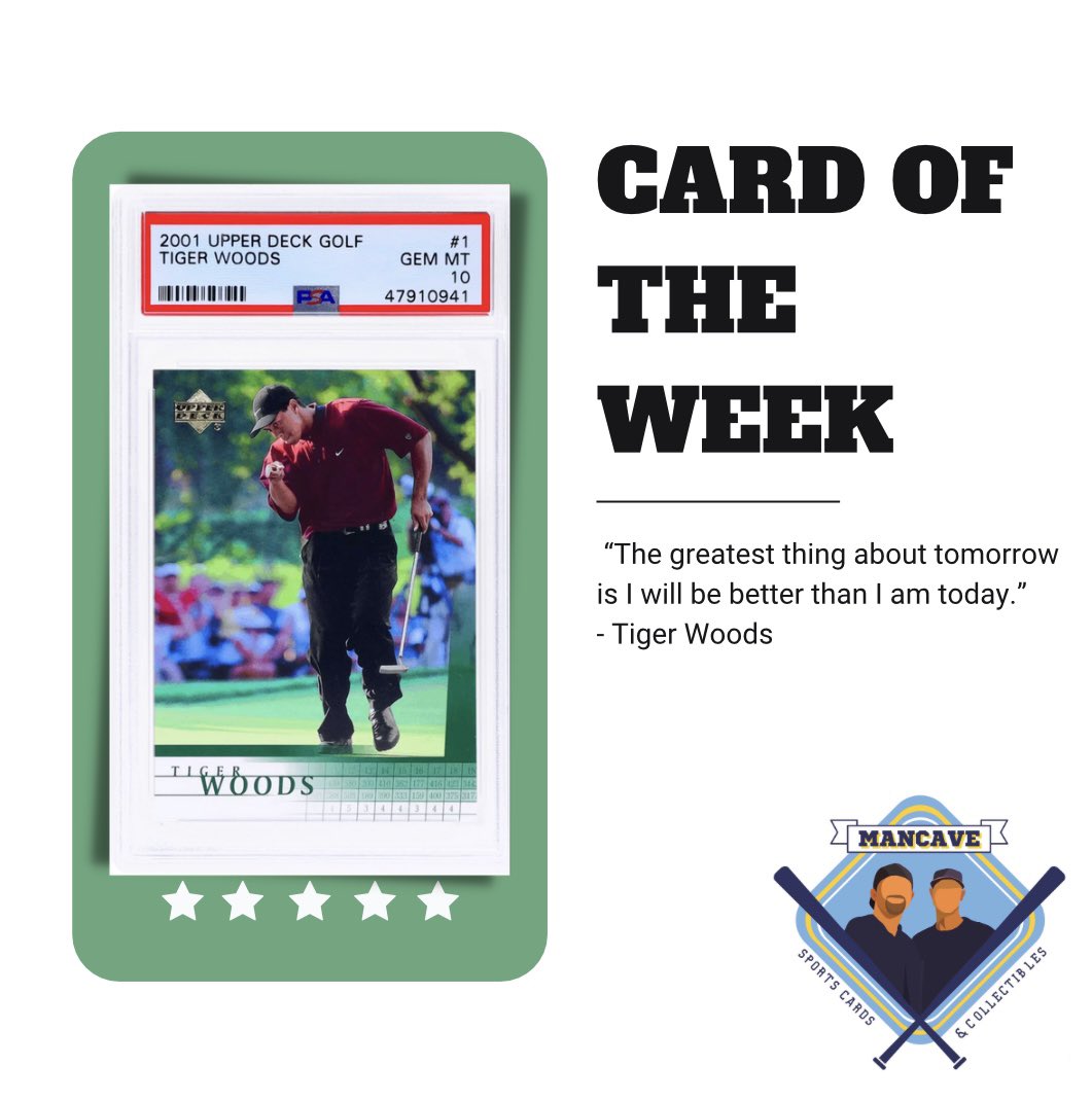 This weeks featured Card of the Week is for none other than <a href="/TigerWoods/">Tiger Woods</a>. The golf card market is highly undervalued &amp; the 2001 Upper Deck card is considered the “Rookie Card” for one of the greatest golfers of all time. We wish him all the best on his recovery &amp; comeback!
