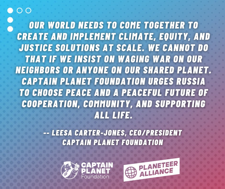 captainplanetfd's tweet photo. Our official statement on Russia's invasion of Ukraine. 🌏
#ww3 #peacenotwar #changemakers #saveourplanet #stopwar #endwar #putin #unity #ukrainians #kyiv #worldpolitics https://t.co/getpfItgqg
