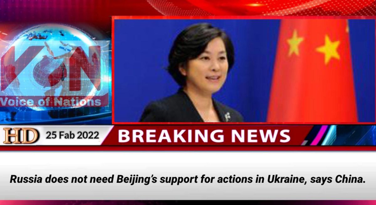 VoiceOfNations7's tweet photo. Russia does not need Beijing’s support for actions in Ukraine, says China.
#VoiceOfNations https://t.co/LXmkZVWyMV