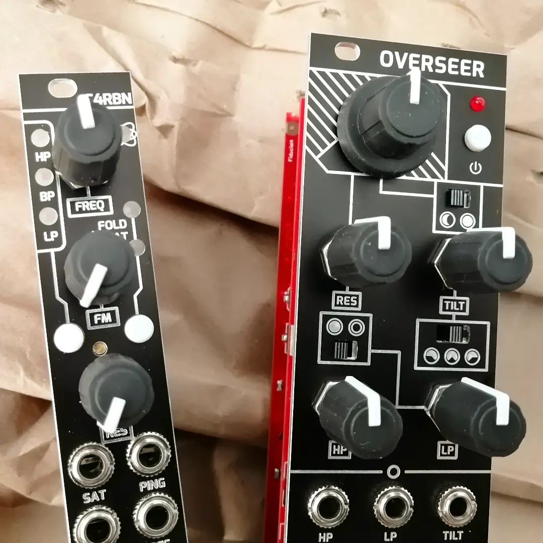 MatttechModular's tweet photo. Two tasty @wmdevices filters back in stock: C4RBN Multimode with Input Saturation/Output Wavefolding & OVERSEER Stereo DJ-Style with Tilt function (OVERSEER in Black or Silver) https://t.co/L0yJaLh7tN #eurorack #modularsynth #wmdevices https://t.co/13z000Dtbg
