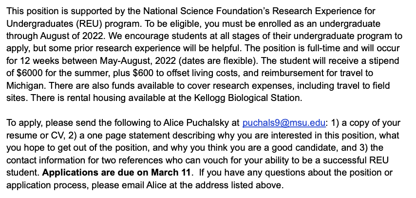 AlicePuchalsky's tweet photo. 🚨🚨🦋🦋🦋I am hiring an undergrad to do research on moths and habitat corridors as a REU this summer! Please RT and share with any undergrads you know https://t.co/HOjSyni0jN