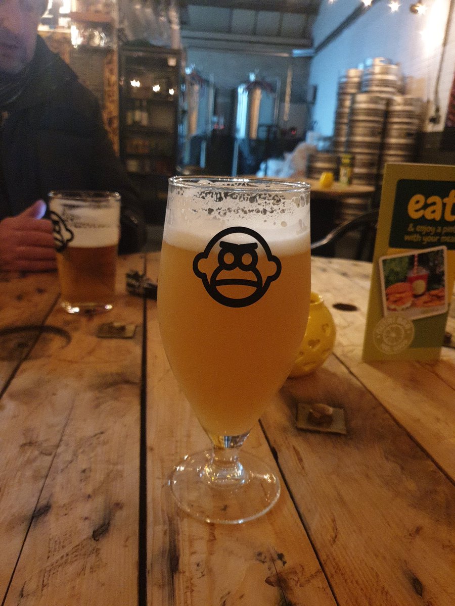 Lovely pint of Patience Is A Virtue, over at @NMonkeyBrewCo tap. All the Sabro! 🙌