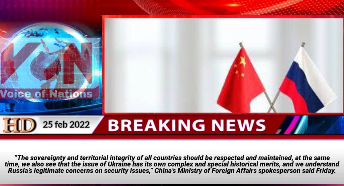 VoiceOfNations7's tweet photo. "We also see that the issue of Ukraine has its own complex and special historical merits, and we understand Russia’s legitimate concerns on security issues,” China’s Ministry of Foreign Affairs spokesperson said Friday.
#VoiceOfNations https://t.co/XblQWoBwk5