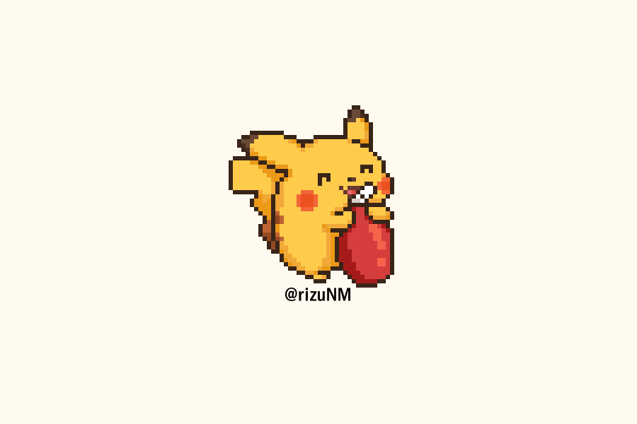 ピカチュウ「ドット絵⚡️ピカチュウ 」|リズのイラスト