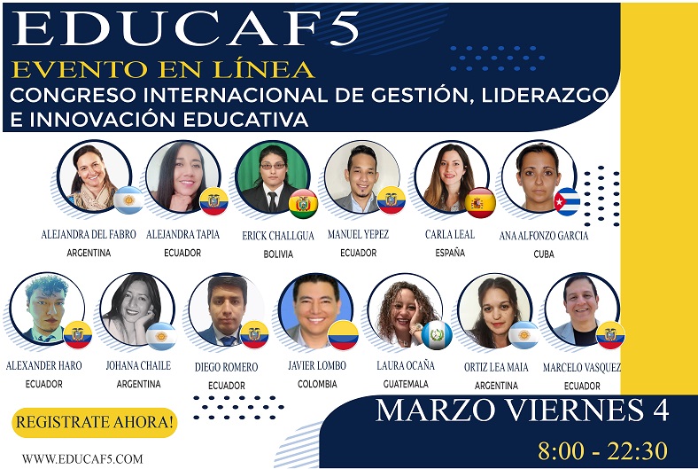 Educaf5C's tweet photo. Congreso Internacional Gestión, Liderazgo e Innovación Educativa
Jornadas
Cuando: 3-4-5 de marzo 2022, Horario: 3# 19.30-22.30
4#-5# 8.00 am 22:30 🤓
Via:Facebook live https://t.co/IRAbfLVuCY
inscríbete https://t.co/ZJkpNfuZBD… #formación #capacitacion #EDUCAF5 #Capacitación https://t.co/yX7jQPE7AE
