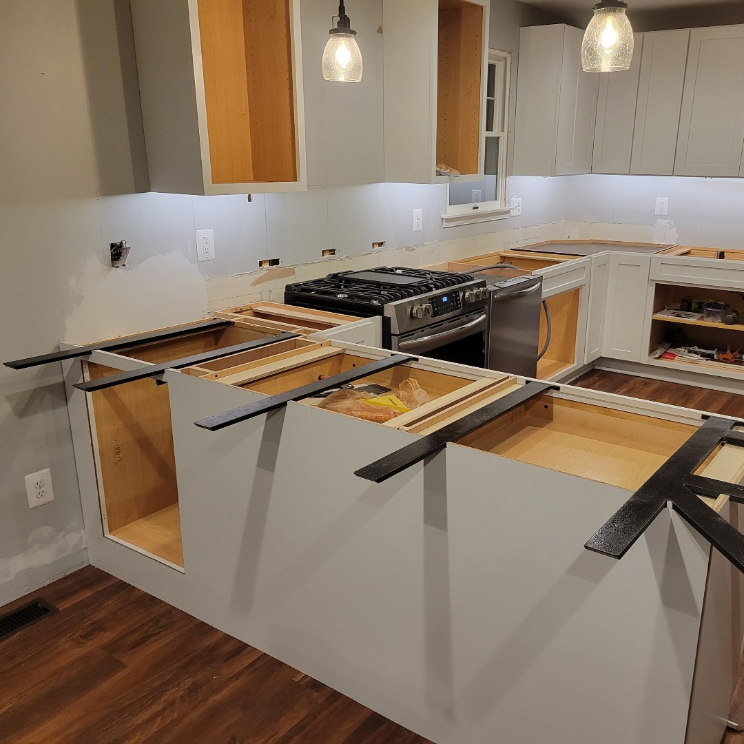 GraniteBracket's tweet photo. Underneath the new countertop - Hidden Island Support Bracket https://t.co/ibIPeEuuef