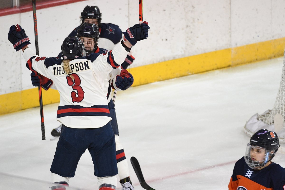 RMUWHockey's tweet photo. Gillian Thompson scored 4⃣ goals and recorded 2⃣2⃣ points over 8⃣8⃣ games, none bigger than the lone goal in RMU's 1-0 CHA Championship win over Syracuse. Thank you, Gillian! 

#SeniorSpotlight | 🔴🏒🔵 | #BobbyMo https://t.co/fqJLGFztQ3