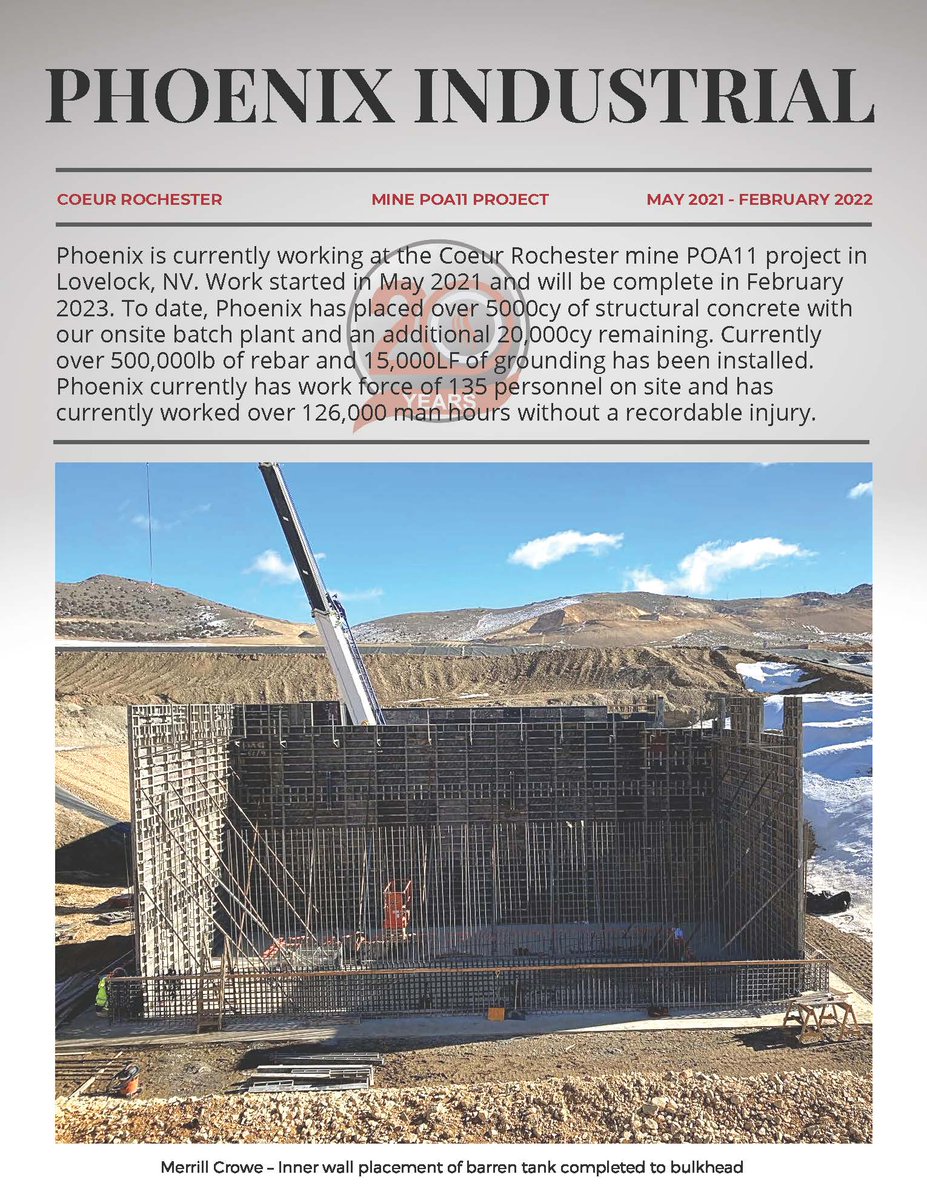 PhoenixIndustr5's tweet photo. Be sure to check out our project update page for the Coeur Rochester mine POA11 project in Lovelock, NV. https://t.co/T0wGLBfRtE