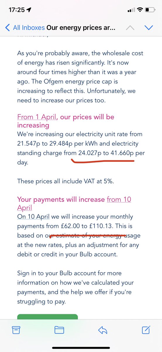 kingzerno's tweet photo. Absolutely disgraceful email from @BulbUK. Doubling my bill is just ridiculous. You should be ashamed. https://t.co/1qNHvzG5wI