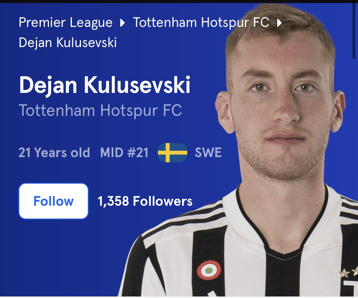 SorareEngland's tweet photo. 🎁 #Sorare Card GIVEAWAY!!!

Our pick of the week is:
 
Dejan Kulusevski‼️

To enter:
1️⃣ Follow @SorareEngland 
2️⃣ RT 🔄
3️⃣ Like ❤️

⏰ deadline - Sat 12:30pm UK time (KO)

>75 score = limited card winner! 🟡

#NFTGiveaway #Free #NFT #Giveaways #Contest #sorare #SorareGiveaway https://t.co/noW0EHBKbB