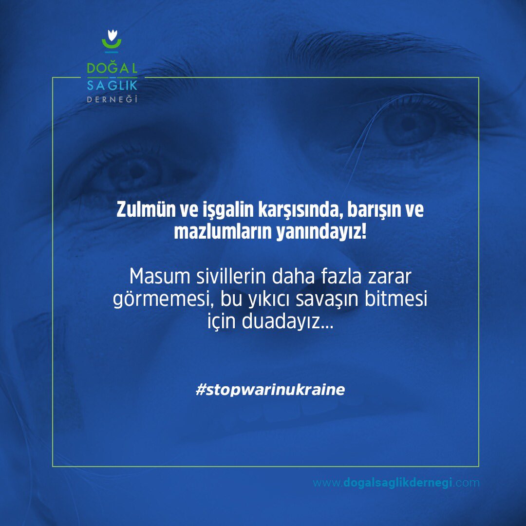 Zulmün ve işgalin karşısında, barışın ve mazlumların yanındayız!

Masum sivillerin daha fazla zarar görmemesi, bu yıkıcı savaşın bitmesi için duadayız… 

#stopwarinukraine #UkraineUnderAttack