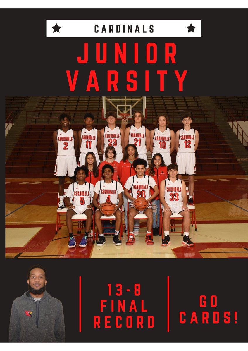 Our junior varsity finished their season last night with a win against Lawrence Central. They finished the season with a 13-8 record. Congrats to Coach Cousins and the players on a successful season! Go Cards!