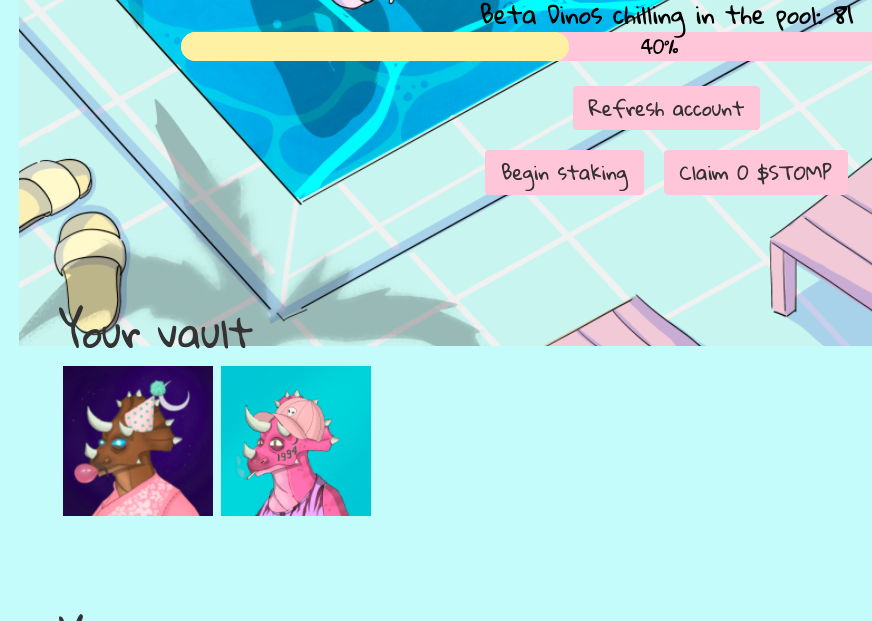 Finally some 🥩! <a href="/DopeDinoPC/">Dope Dino Pool Club | Dope DAO | Staking Live</a> has finally launched #Staking for some $STOMP! I made some fanart to celebrate this little milestone! Yes, triceratops are herbivores, imagine a vegan steak ✨

#StakedDDPC
#SolanaNFTs 
#NFT