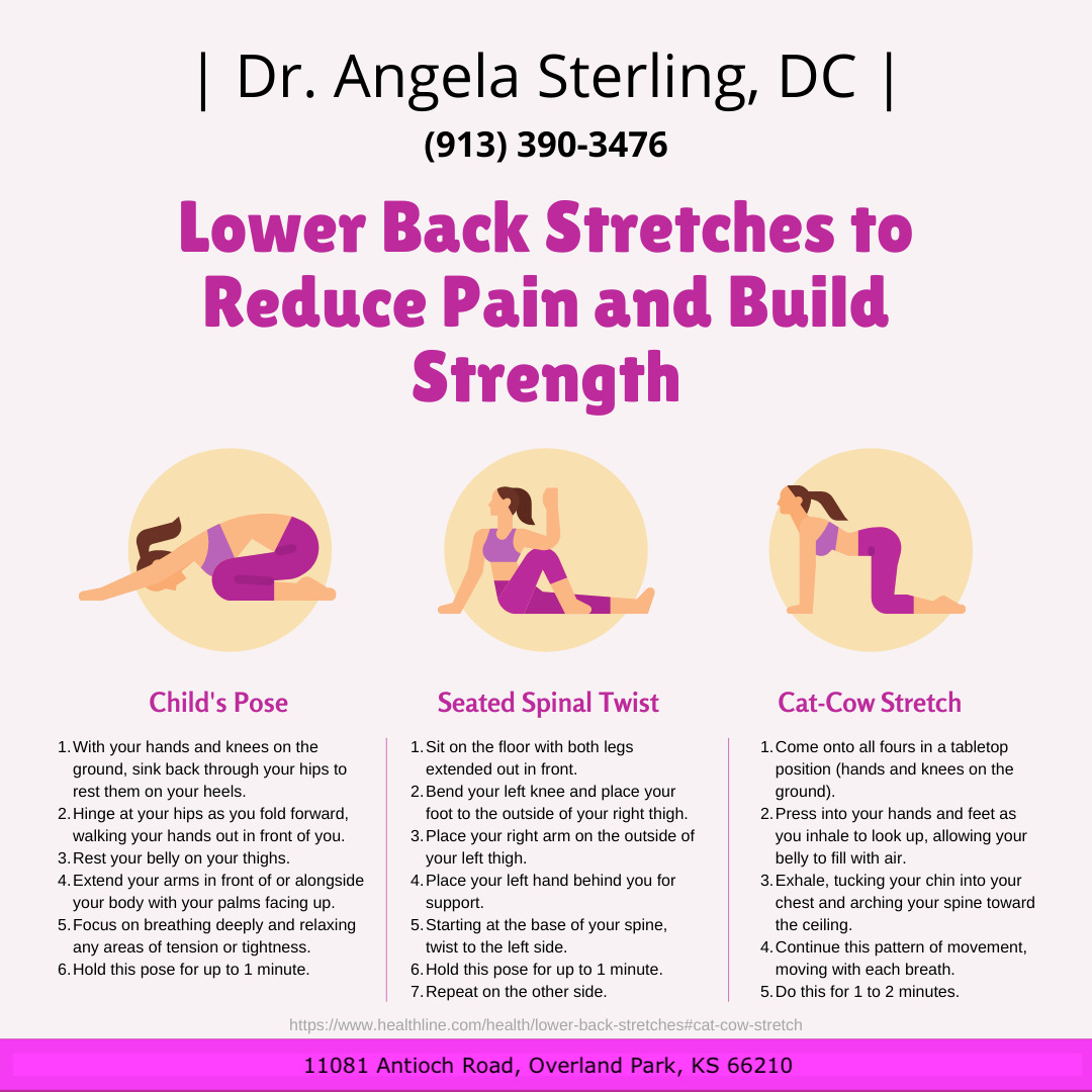 asterlingdc's tweet photo. Here’s a few Low Back Stretches to get you through the weekend!

#lowbackpain #musclepain #stretches #chiropractic #painrelief #opkschiro #asterlingdc #overlandpark #chiropractor https://t.co/TdQKM8KPbJ