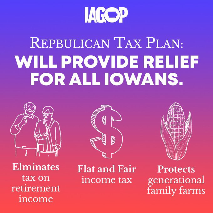 RayBake's tweet photo. I kid you not Iowans, the @IowaGOP is so damn incompetent they can't even correctly spell REPUBLICAN or ELIMINATES.
What a bunch of fools.
#IowaTaxScam #GetAProofReader https://t.co/tnAnbQfqjq