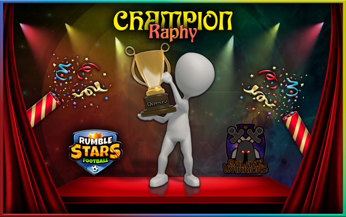 𝗥𝘂𝗺𝗯𝗹𝗲 𝗦𝘁𝗮𝗿𝘀
———————————————————————
@Raphy_7_ is proclaimed champion of the Galaxy Warriors against <a href="/DANl3LRS/">DANI3L</a> in some intense and even matches
———————————————————————
We thank all the participants for the good performance of the competition and we hope to repeat soon