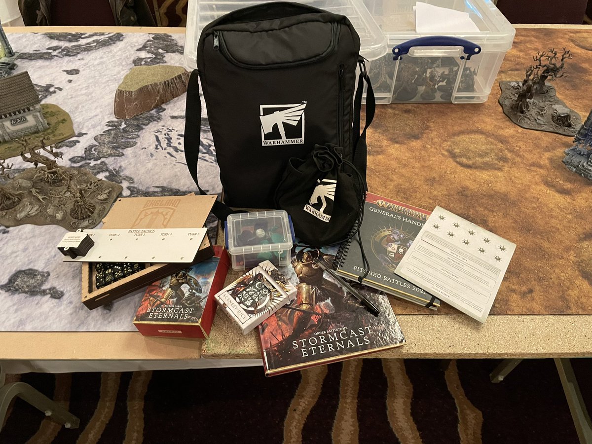 gene_coates's tweet photo. A shout out to @James_Tinsdale for the age of Sigmar care package! I’ve had a SHIT week and my boy came through and helped me out with everything I need for #Sheffieldslaughter  this weekend! My hero! https://t.co/S1g64k8AGT