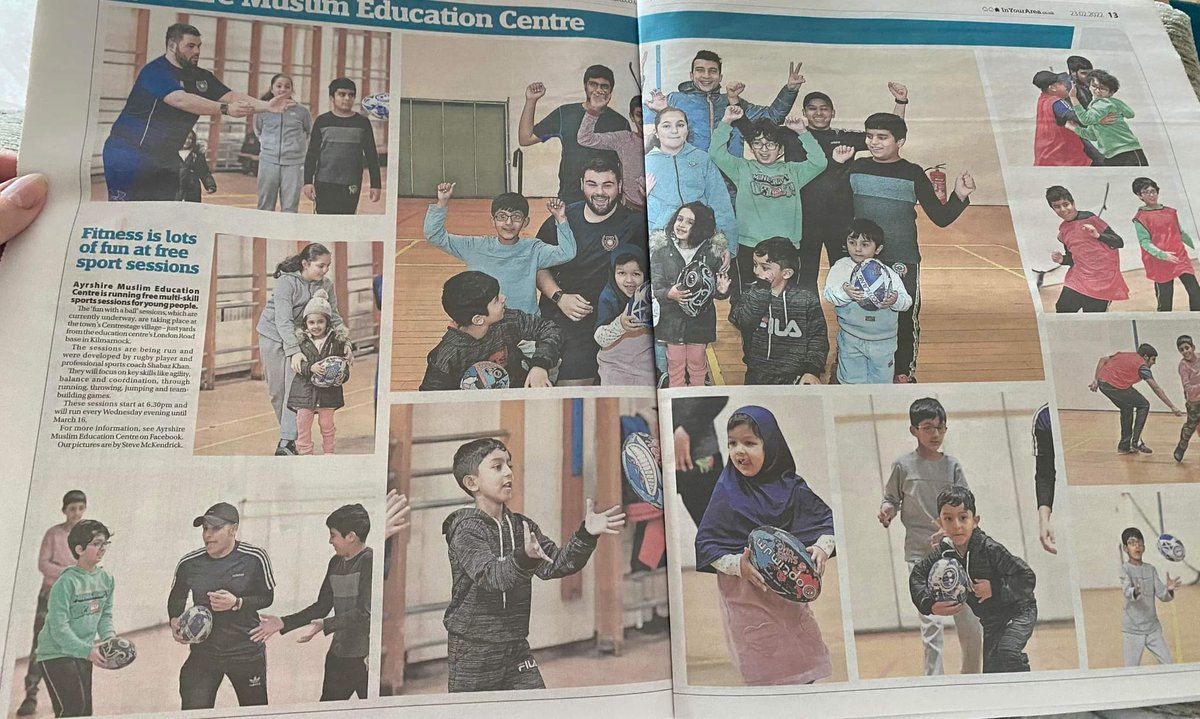 Thank you to the @KillieStandard for our 2 page spread AND front page coverage of the Ethnic Minority outreach project I'm running for @Scotlandteam, @KilmarnockRFC and @AyrshireMuslim #enjoyaball #sportsessions #outreach #inclusion #activeinclusion