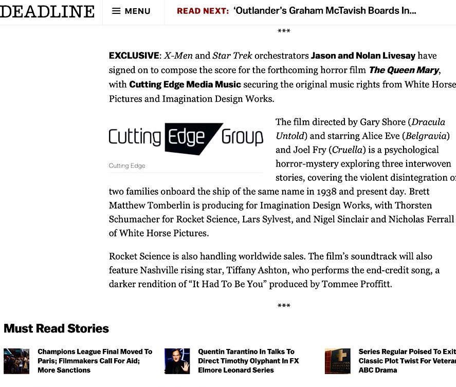 Exclusively <a href="/DEADLINE/">Deadline</a> - excited to announce the projects I have &amp; will be working on &amp; the absolute dream team involved! Working with <a href="/tommeeprofitt/">Tommee Profitt</a> &amp; the Livesay Brothers has been incredible so far &amp; I can’t wait for y’all to hear!

deadline.com/2022/02/morley…