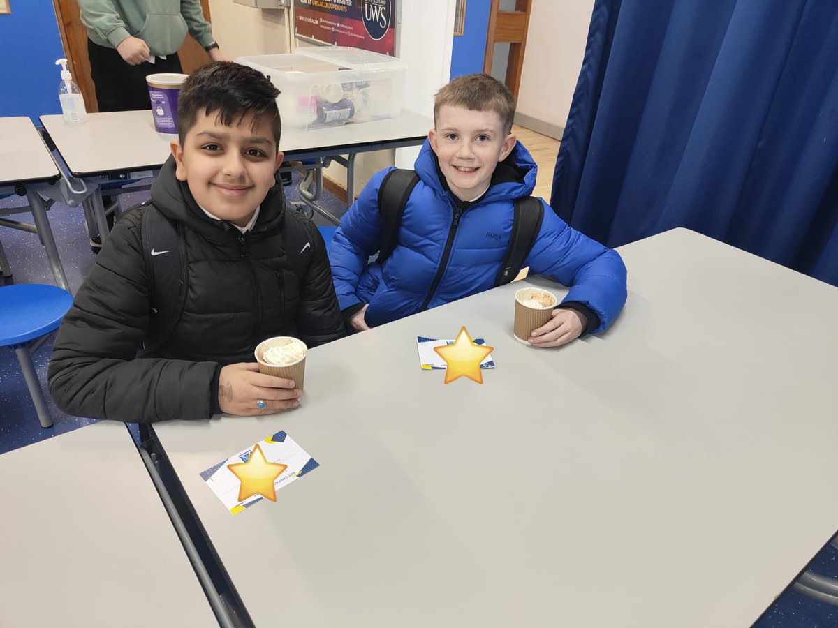 Lots of smiles at Hot Chocolate Friday today 😀! Well done everyone 👏🥳⭐!