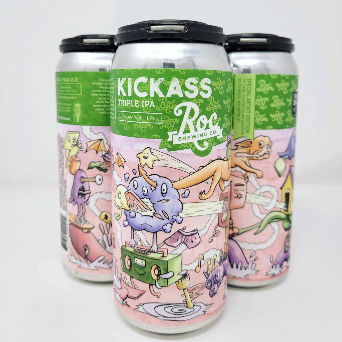 RocBrewingCo's tweet photo. Fresh cans available! 🔥 But watch out - it’ll kick your ass. 🍺 
#CraftBeer #CanDrop #Freshies #Beer #DrinkLocal #IPA #TIPA #ThinkNYDrinkNY #Roc #RochesterNY https://t.co/RtP6FOGd68