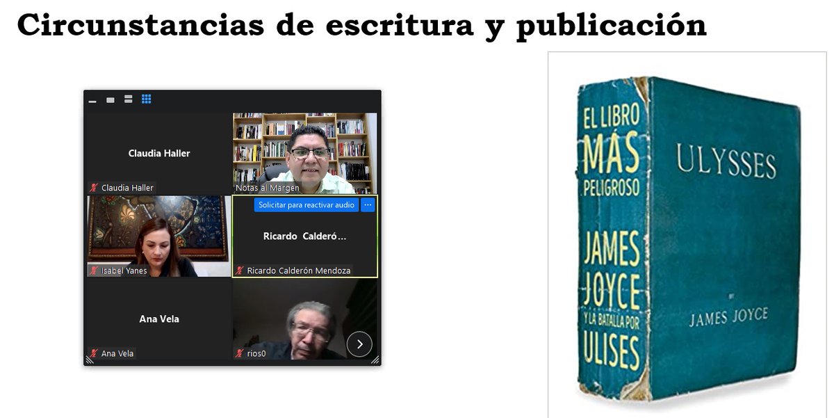 Crónica del arranque de 'Libro abierto: 100 años del Ulises, de James Joyces'. Hay Mollys, Stephens y Leopolds muy contentos por estos lados.

¡Gracias a todos por esta metempsicosis!

#cursosnotasalmargen #ulisesjamesjoyce #100añosdelulises #ulysses #cursosdeliteratura