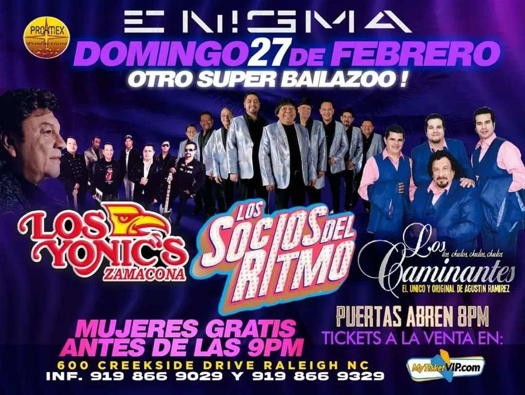 SOCIOSDELRITMO1's tweet photo. Un fin de semana lleno de #Cumbia, ahí nos vemos🔥
25 Feb. Bladensburg,MD 🇺🇲
26 Feb. Woodbridge, VA 🇺🇲
27 Feb. Raleigh, NC 🇺🇲
#concierto #evento #live #LSDR
#lossociosdelritmo https://t.co/Dojpr5vm6S
