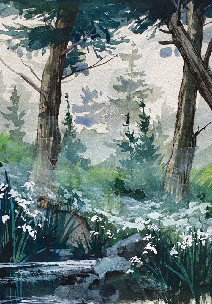 Cedars in the Fog
7x5” gouache
$165 matted