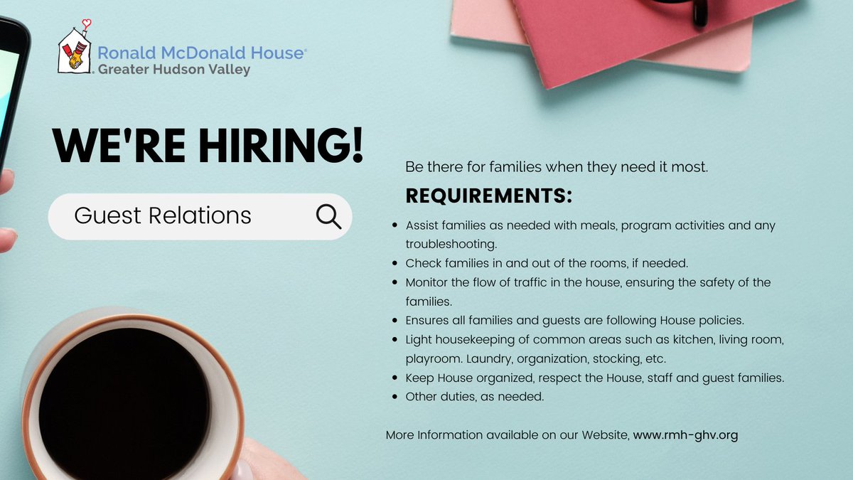 We are hiring! Come join a team of dedicated professionals as we push to make the lives of children and their families better and easier during their time of crisis.

Read More: bit.ly/2YX4uQk