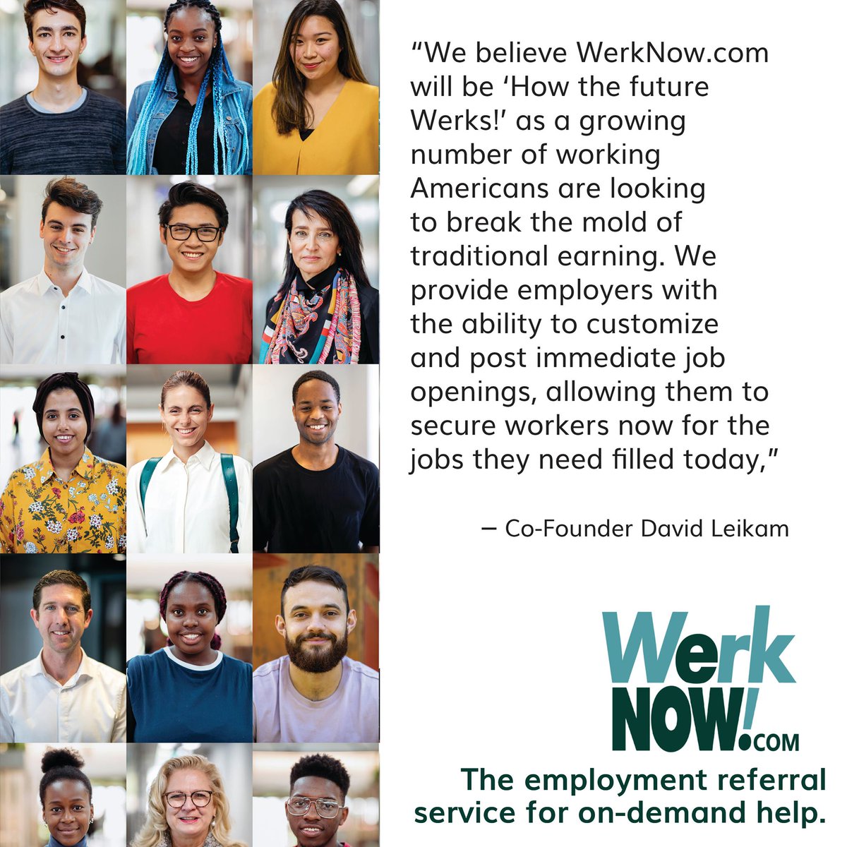 Werk_NOW's tweet photo. #WerkNOW #howthefutureworks #employmentreferralservice #ondemandhelp https://t.co/6BvTA1vbo7