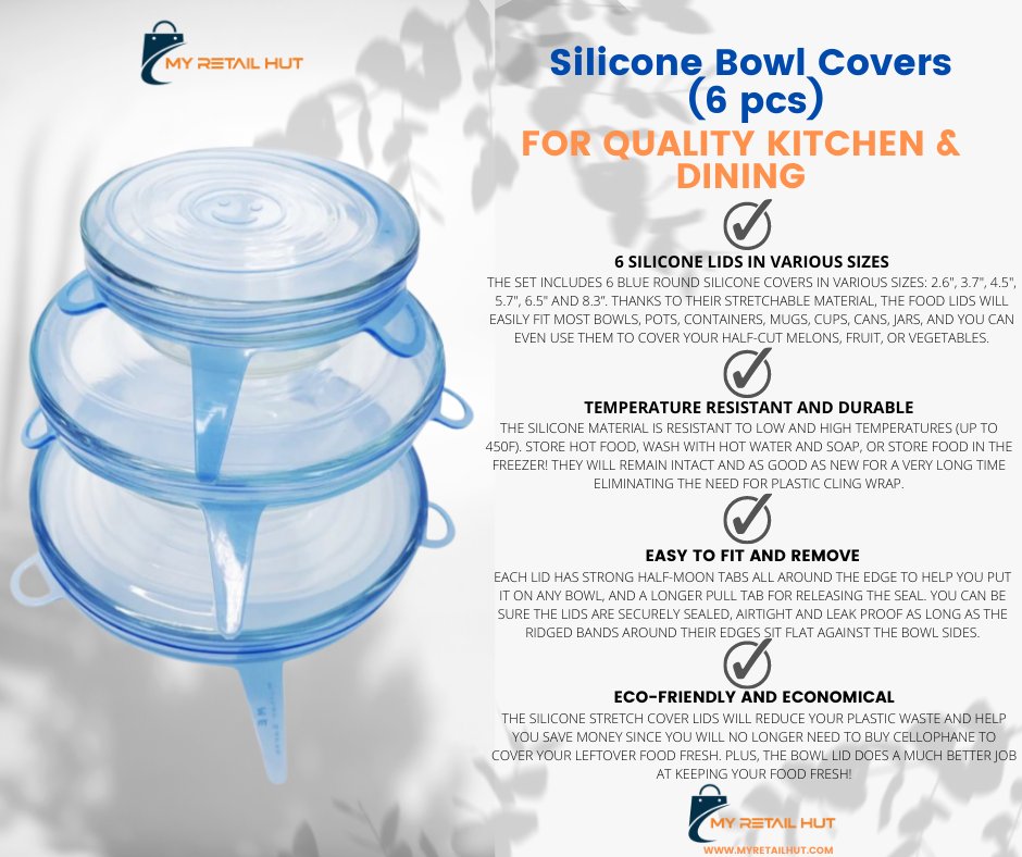 Silicone Bowl Covers (6 pcs)

myretailhut.com/product/silico…

Is there any leftover food? Don’t throw it away!
.
.
.
#siliconebowlcovers #bowlcovers #bowlcoverset #bowlcovers❤️