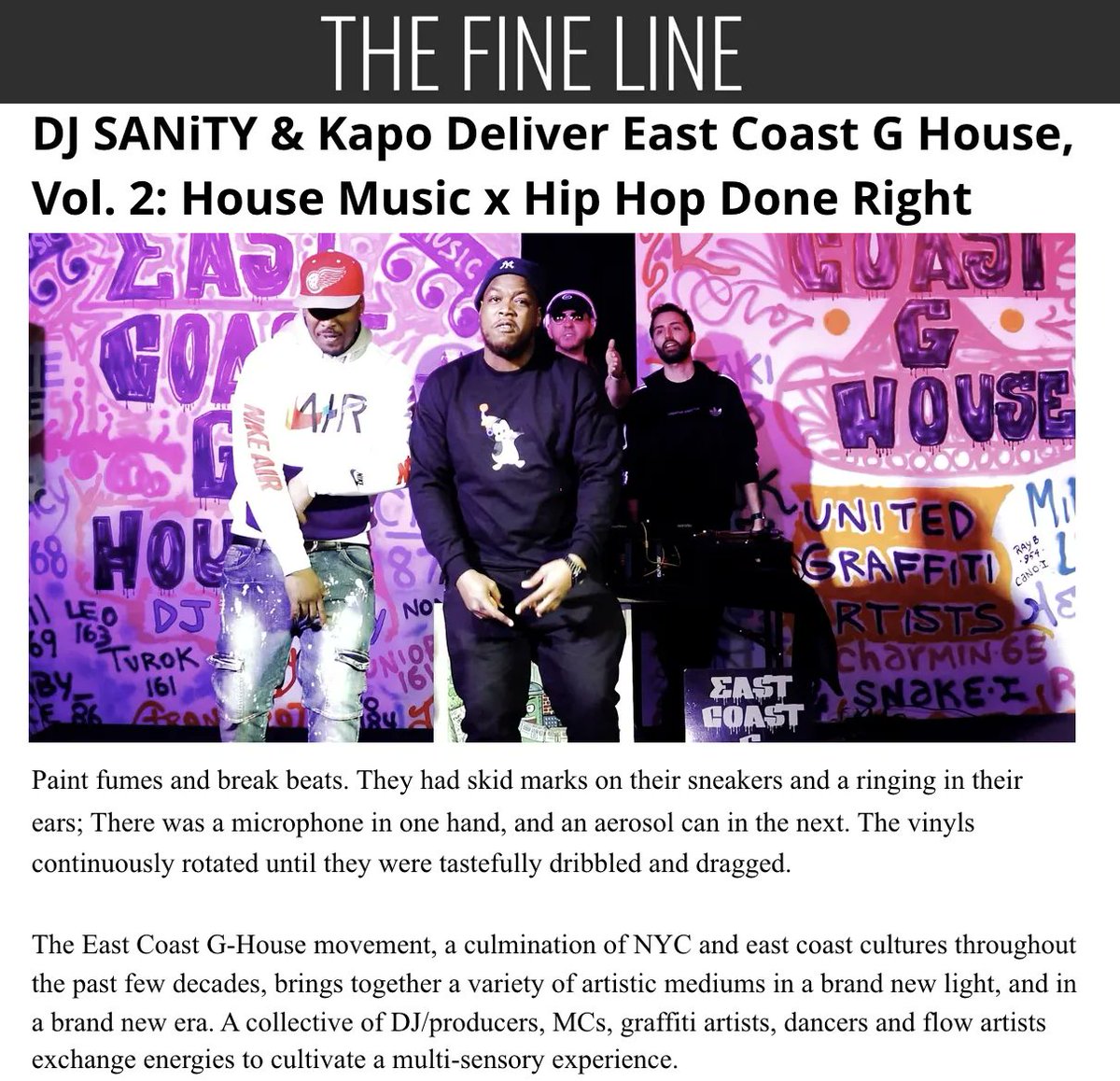 DJSANiTY's tweet image. Amazing track-by-track review of our #EastCoastGHouse Vol. 2 album &amp;amp; music video! Shouts  to @iamkritty @finelifemusic
#GHouse #HouseMusic #HipHop #Graffiti 
itsthefineline.com/single-post/sa…