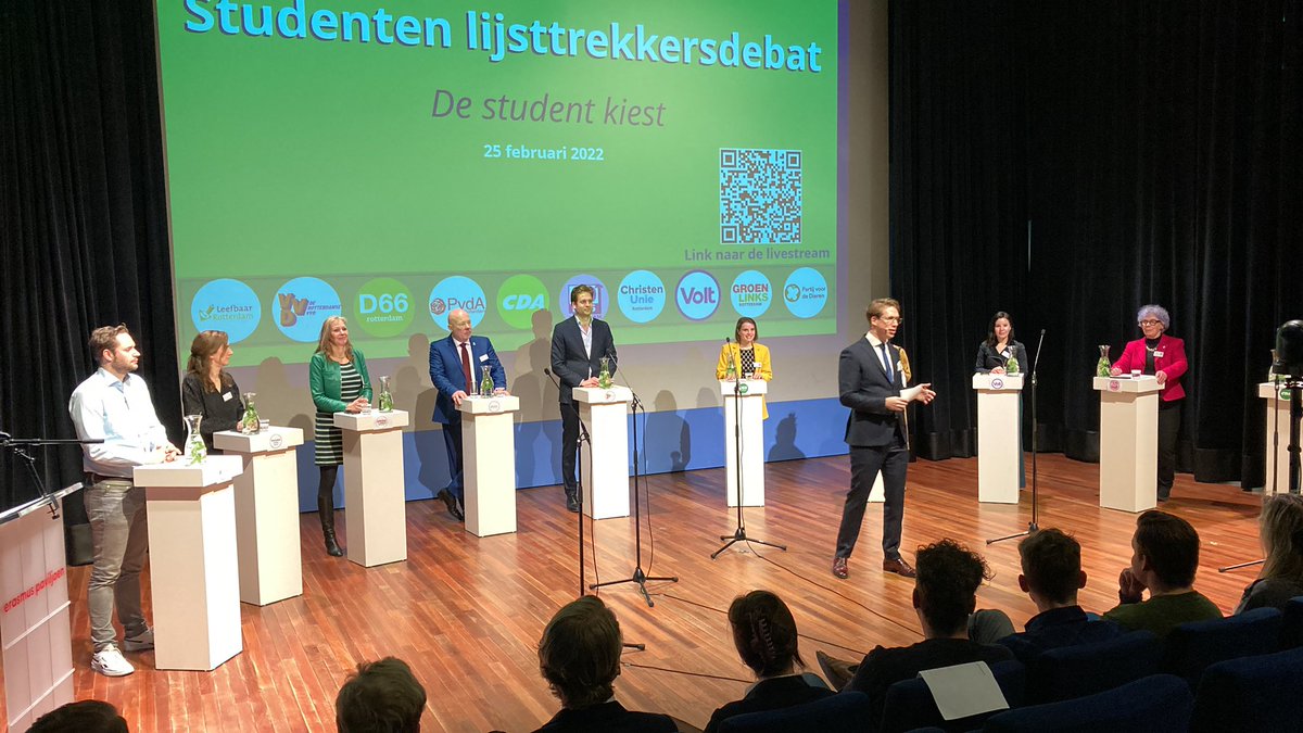 Lijsttrekkersdebat aan de #EUR  in het #Erasmuspaviljoen.