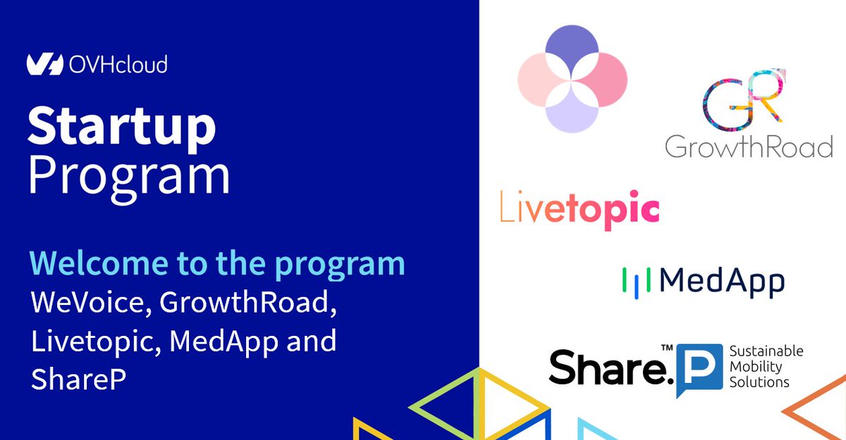 OVHcloudStartup's tweet photo. 🚀 We are excited to welcome 5 new startups to the @OVHcloudStartup Program! ☁
 
@WeVoice4, #GrowthRoad, @livetopic17, #medapp and #ShareP
 
#Cloud #Startups #Data https://t.co/XgD1msP5ZJ