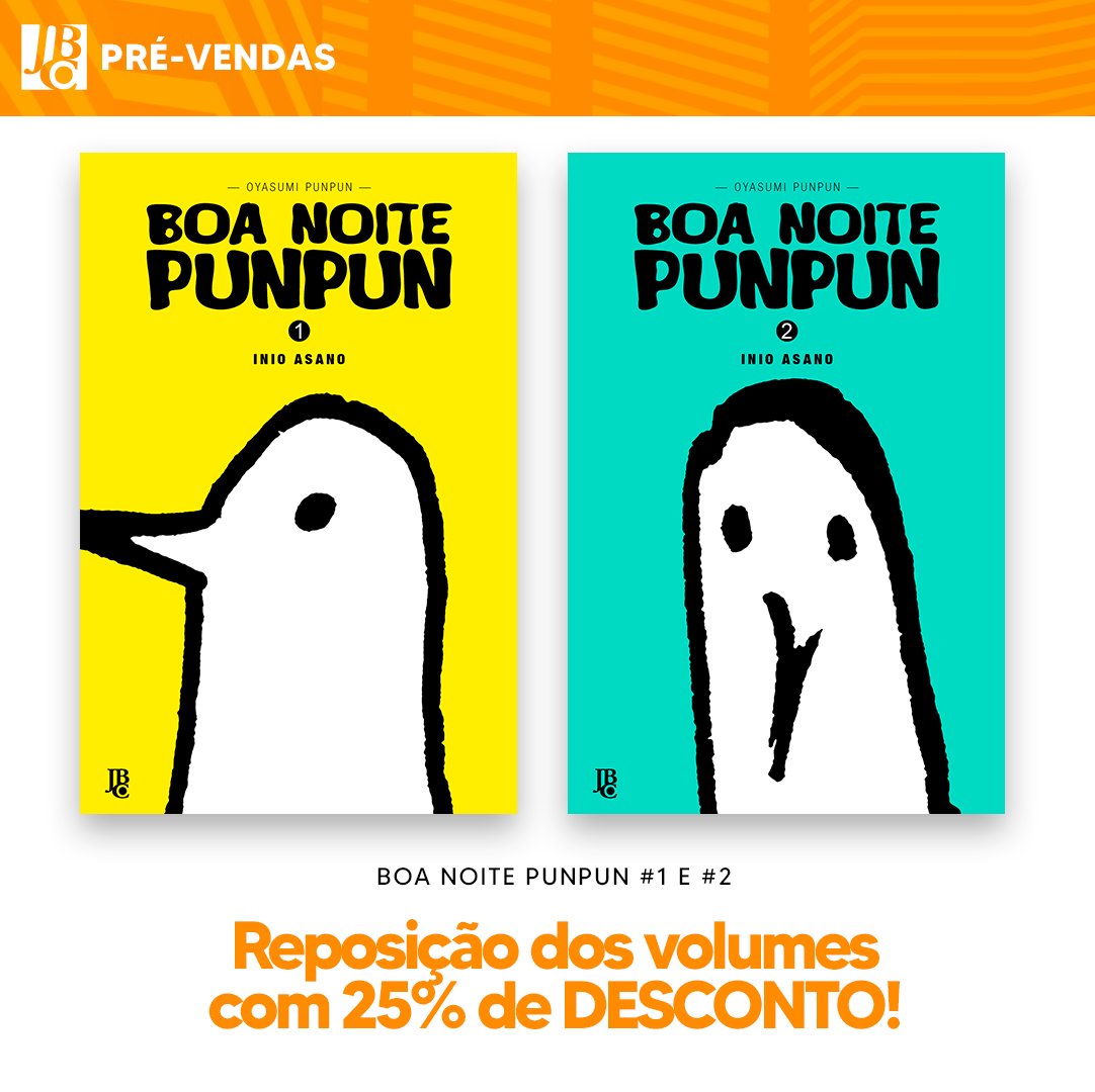 JBC | Shōgun já em pré-venda على X: É isso mesmo, podem comemorar! A  reposição dos primeiros volumes de BoaNoitePunpun acaba de chegar. Eles já  estão em pré-venda e seu lançamento está