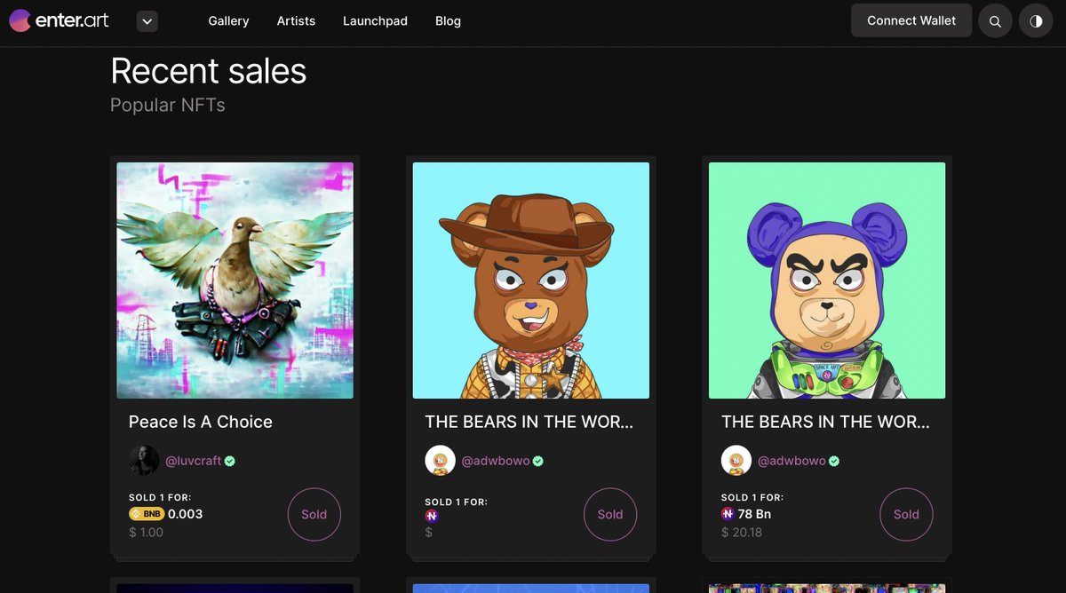 EnterNFT's tweet image. We finally got those multi-minted #NFTs displayed in the sold section on our platforms! Nice! 💥😄

enter.art/collection/sold

#enternft #nftcollections