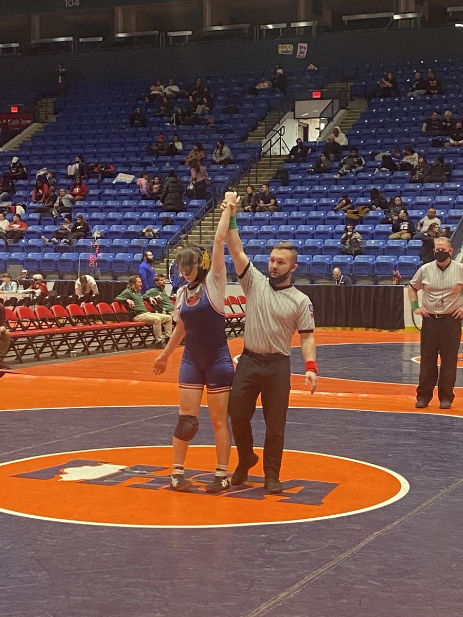 conantathletics's tweet photo. Conant Wrestler Mannie Anderson wins her wrestle back match and will wrestle tomorrow morning to get into the top 6 in the state. https://t.co/TMOphibvaa