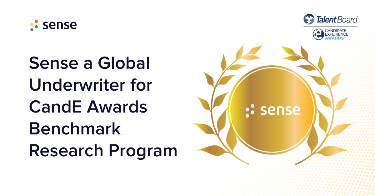 We're happy to announce that Sense is a Global Underwriter of 2022 Talent Board #CandidateExperience Awards Benchmark Research Program. #TheCandE Awards recognize organizations that deliver exceptional candidate experiences, every year. prn.to/3t8oPxq