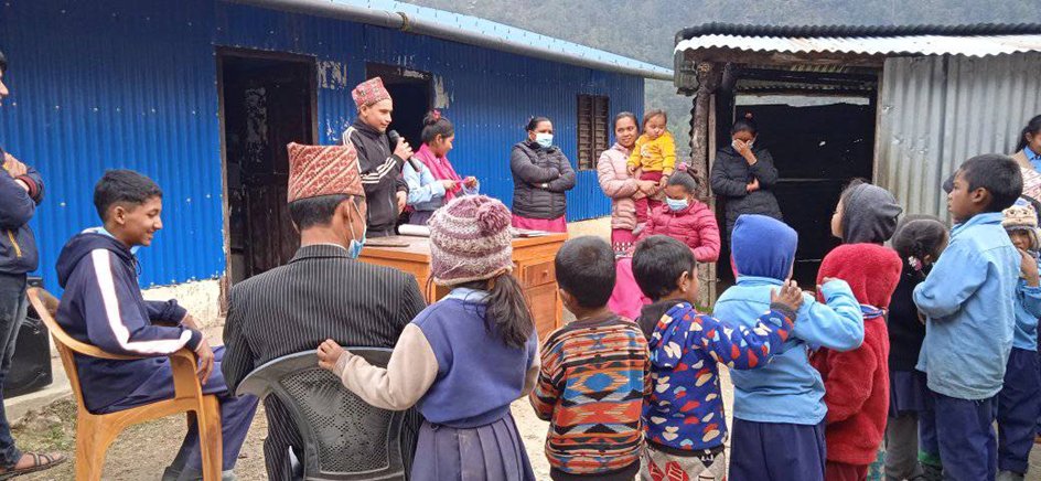 The #BHCAprogram is quite effective in Dolakha : we administered sanitary pads and we distributed #CPCS calendars to the students. 
At Gujarpa basic school, we had the opportunity to attend a speech competition of class 6 to 8.