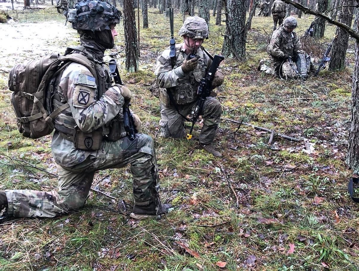 burts_knights's tweet photo. Burt’s Knights #Soldiers conducting dismounted operations alongside Lithuanian 🇱🇹 and British 🇬🇧 Allies during exercise Griffith Hunter in Pabrade, Lithuania improving tactical and technical proficiency and #interoperability. #strongertogether #BigRedOne #WeAreNATO #DevilBrigade https://t.co/VBHMsFwWxH