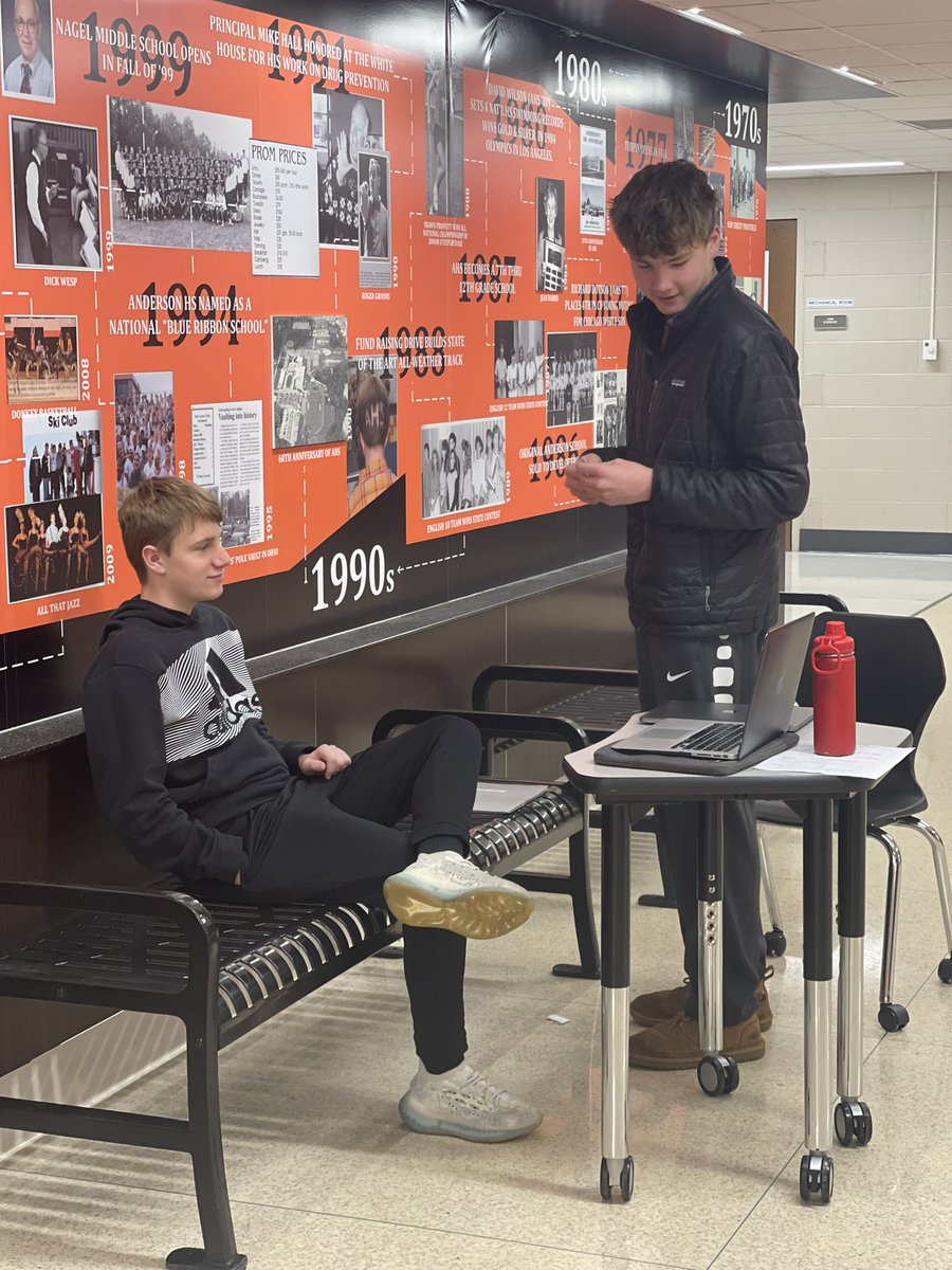 cd_rage's tweet image. Practicing presentations in pairs in preparation for next week. Overheard one student tell another that he needs to shorten his speech by a minute and could combine some slides to lessen his time. Love hearing their suggestions!!